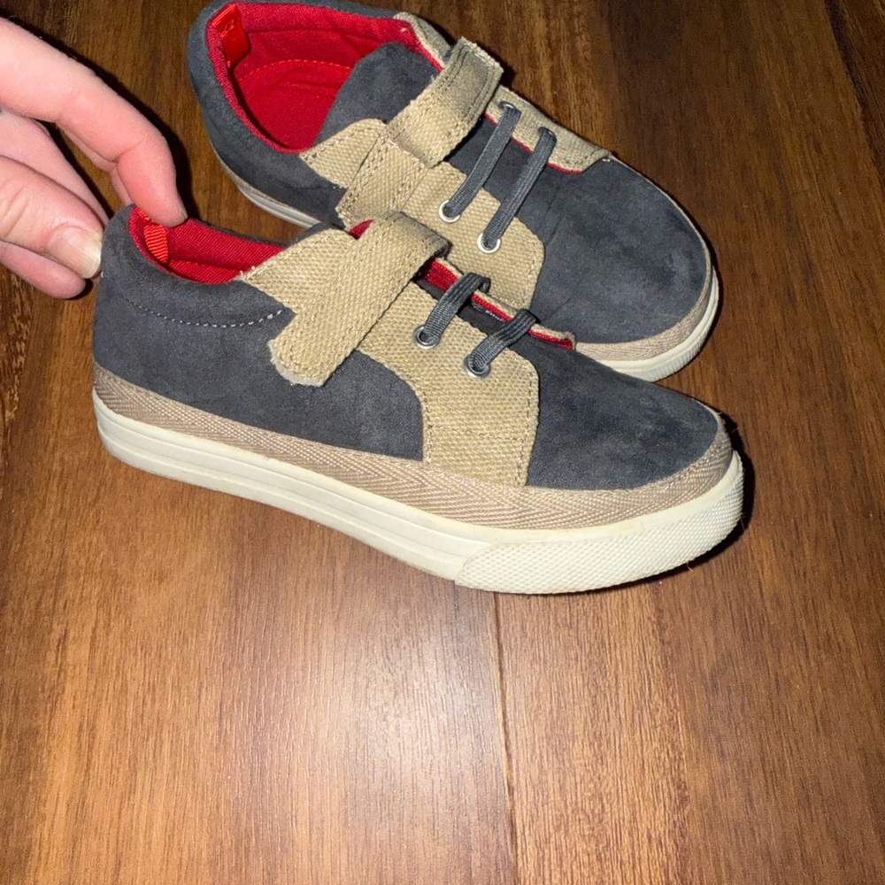 Stylish Kids' Tan and Gray Sneakers